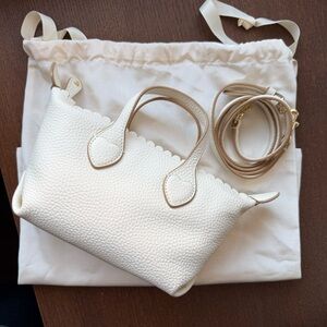 Stoney Clover Lane Leather Pittsford Pouchette Crossbody Bag Vanilla
